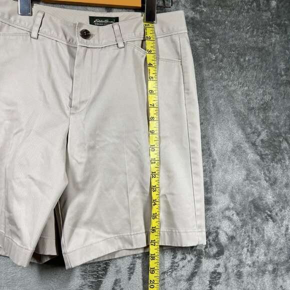 VTG Eddie Bauer Shorts Mens Size 28 Beige Wrinkle-Resistant Cotton Pockets Chino - Picture 9 of 9